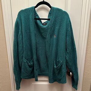 Obey Green V-Neck Cardigan Sweater